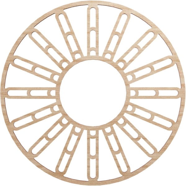 Ekena Millwork Hale Wood Fretwork Pierced Ceiling Medallion, Alder, 18"OD x 6 1/2"ID x 1/4"T CMWP18X18X0250HHAL - main